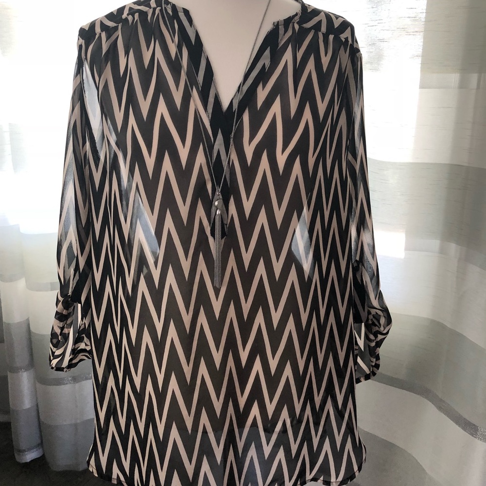 Black and Beige Blouse